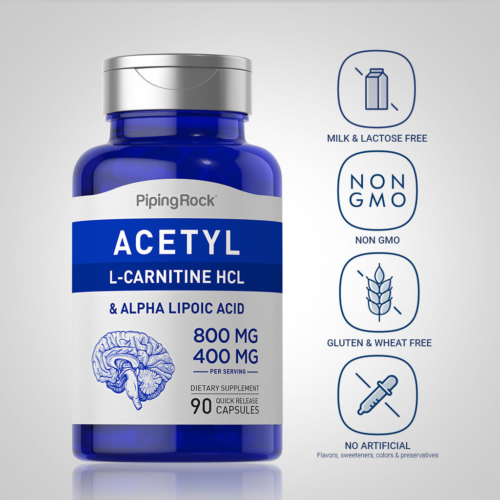 Acetyl L-Carnitine 800 mg & Alpha Lipoic Acid 400 mg, 90 Quick Release Acetyl L-Carnitine 800 mg & Alpha Lipoic Acid 400 mg, 90 Quick Release