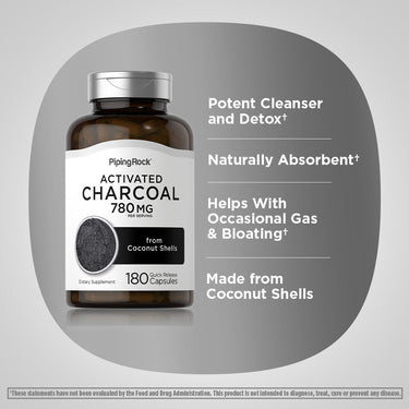 Activated Coconut Charcoal, 780 mg (per serving), 180 Quick Release Capsules