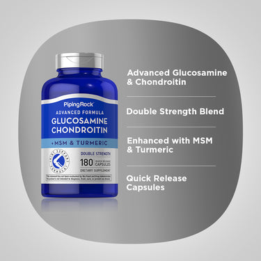 Advanced Double Strength Glucosamine Chondroitin MSM Plus Turmeric, 180 Quick Release Capsules