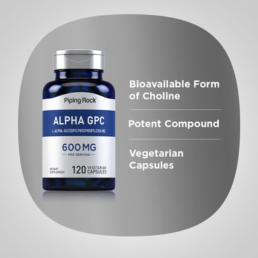 Alpha GPC, 600 mg (per serving), 120 Vegetarian Capsules