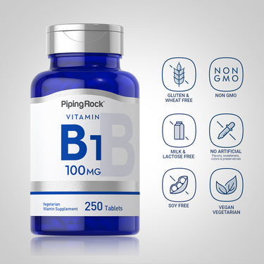 B-1 (Thiamin), 100 mg, 250 Vegetarian Tablets