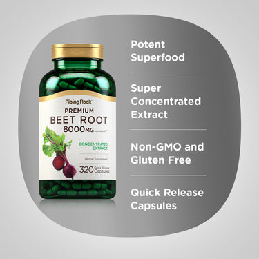 Beet Root Concentrated Extract, 8000 mg, 320 Quick Release Capsules