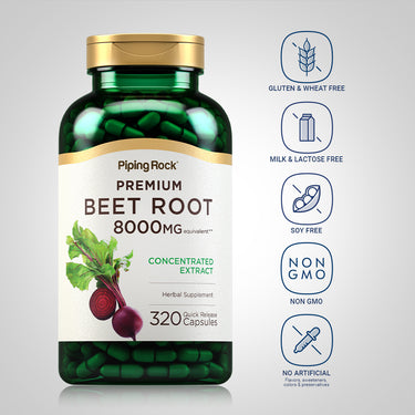 Beet Root Concentrated Extract, 8000 mg, 320 Quick Release Capsules