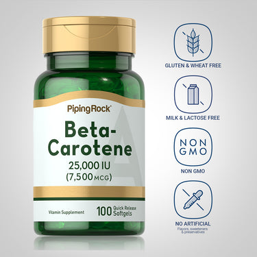 Beta Carotene (Vitamin A), 25,000 IU, 100 Quick Release Softgels