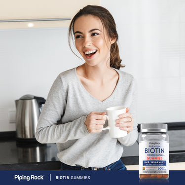 Biotin (Delicious Peach), 10,000 mcg (per serving), 60 Vegan Gummies