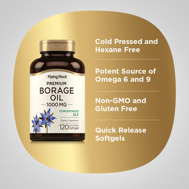 Borage Oil (GLA), 1000 mg, 120 Quick Release Softgels