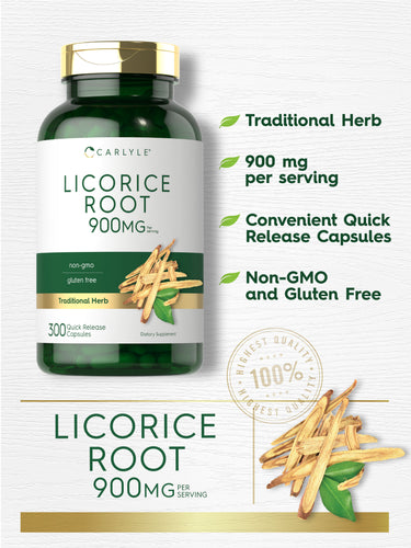 Graphic stating Traditional Herb, 900 mg per serving, Convenient Quick Release Capsules, Non-GMO and Gluten Free