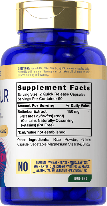 dietary attribute icons indicating gluten & wheat free, milk & lactose free, soy free, non-GMO, and no artificial flavors, sweeteners, colors & preservatives.