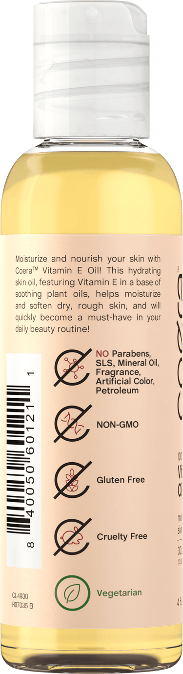 Icons indicating No Parabens, SLS, Mineral Oil, Fragrance, Artificial Color or Petroleum, NON-GMO, Gluten Free, Cruelty Free, and Vegetarian.