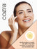 Lifestyle image of adult touching her face with Coera Vitamin E Oil, with text stating Gently apply to rough, dry skin, lines and wrinkles to moisturize and revitalize skin.