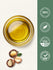 Graphic showing golden oil and macadamia nuts with badges stating Highest Quality 100%, Ethically Sourced Ingredients, Packaged & Lab Tested in the USA