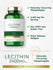 Graphic stating Naturally Occurring Phospholipids, 2,400 mg Per Serving, Non-GMO and Gluten Free, Quick Release Softgels, with Carlyle Lecithin 2400MG bottle