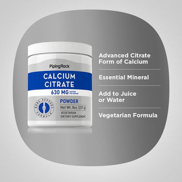 Calcium Citrate Powder, 630 mg (per serving), 8 oz (227 g) Bottle