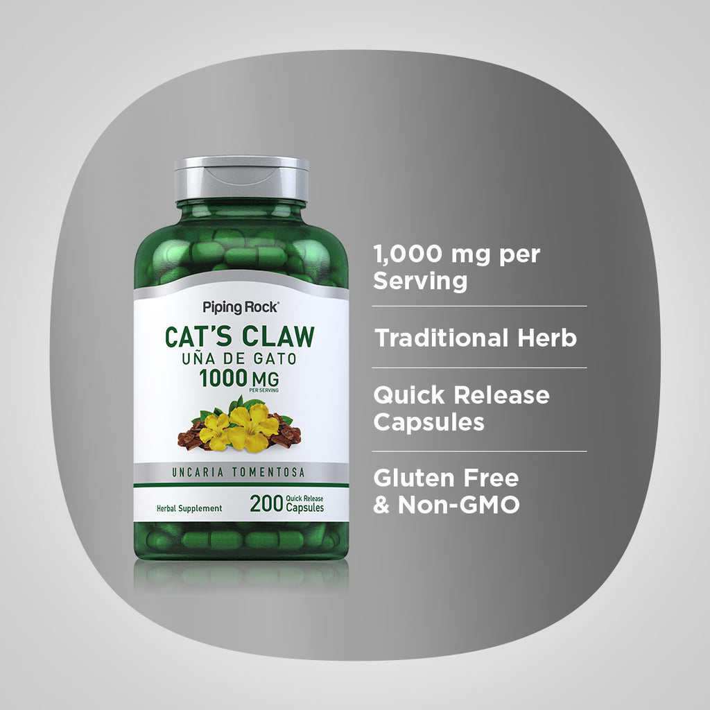 Cat's Claw (Una De Gato), 1000 mg (per serving), 200 Quick Release Cap