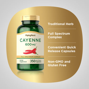 Cayenne, 600 mg, 350 Quick Release Capsules