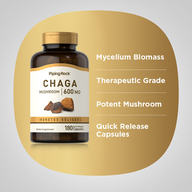 Chaga Mushroom, 600 mg, 180 Quick Release Capsules