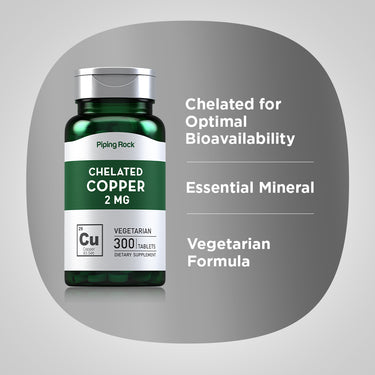 Chelated Copper (Amino Acid Chelate), 2 mg, 300 Tablets