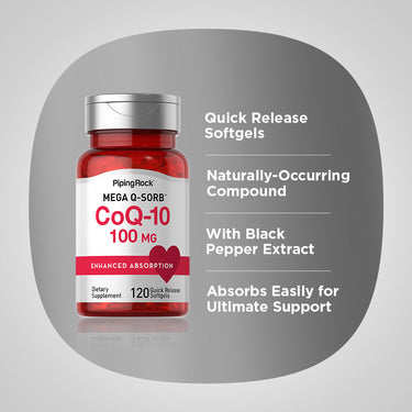 CoQ10, 100 mg, 120 Quick Release Softgels
