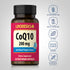 CoQ10 bottle with icons indicating Gluten & Wheat Free, Milk & Lactose Free, Soy Free, Non GMO, No Artificial Additives.