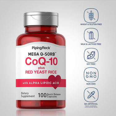 CoQ10 with Red Yeast Rice, 100 Quick Release Capsules