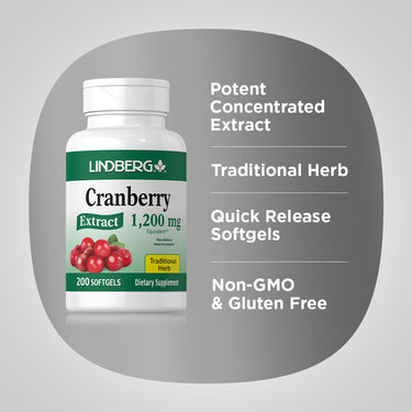 Cranberry Extract, 1200 mg, 200 Softgels