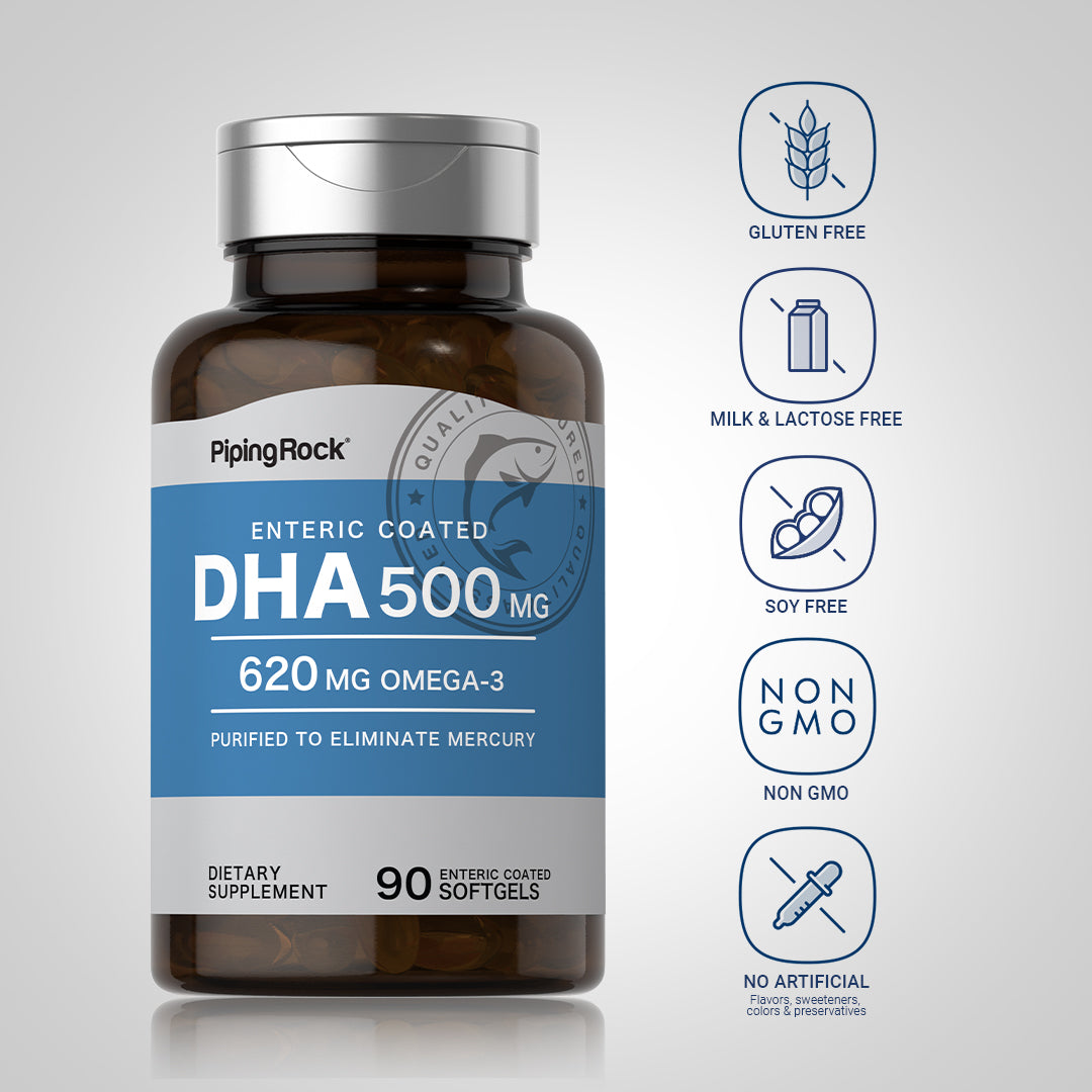 DHA Enteric Coated, 500 mg, 90 Quick Release Softgels