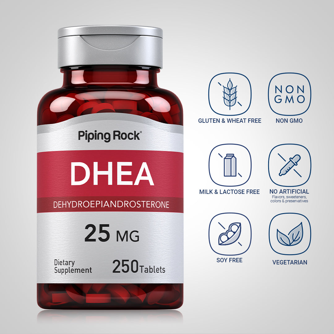 Puritan’s Pride DHEA 25 Mg – 250 Tablets, Vegan Gluten-Free Anti-Aging Support