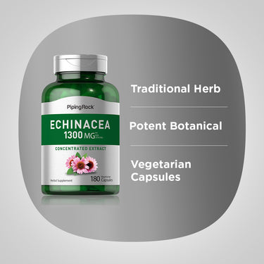 Echinacea, 1300 mg (per serving), 180 Vegetarian Capsules