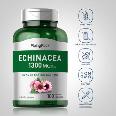 Echinacea, 1300 mg (per serving), 180 Vegetarian Capsules