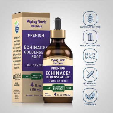 Echinacea & Goldenseal Liquid Extract Alcohol Free, 4 fl oz (118 mL) Dropper Bottle