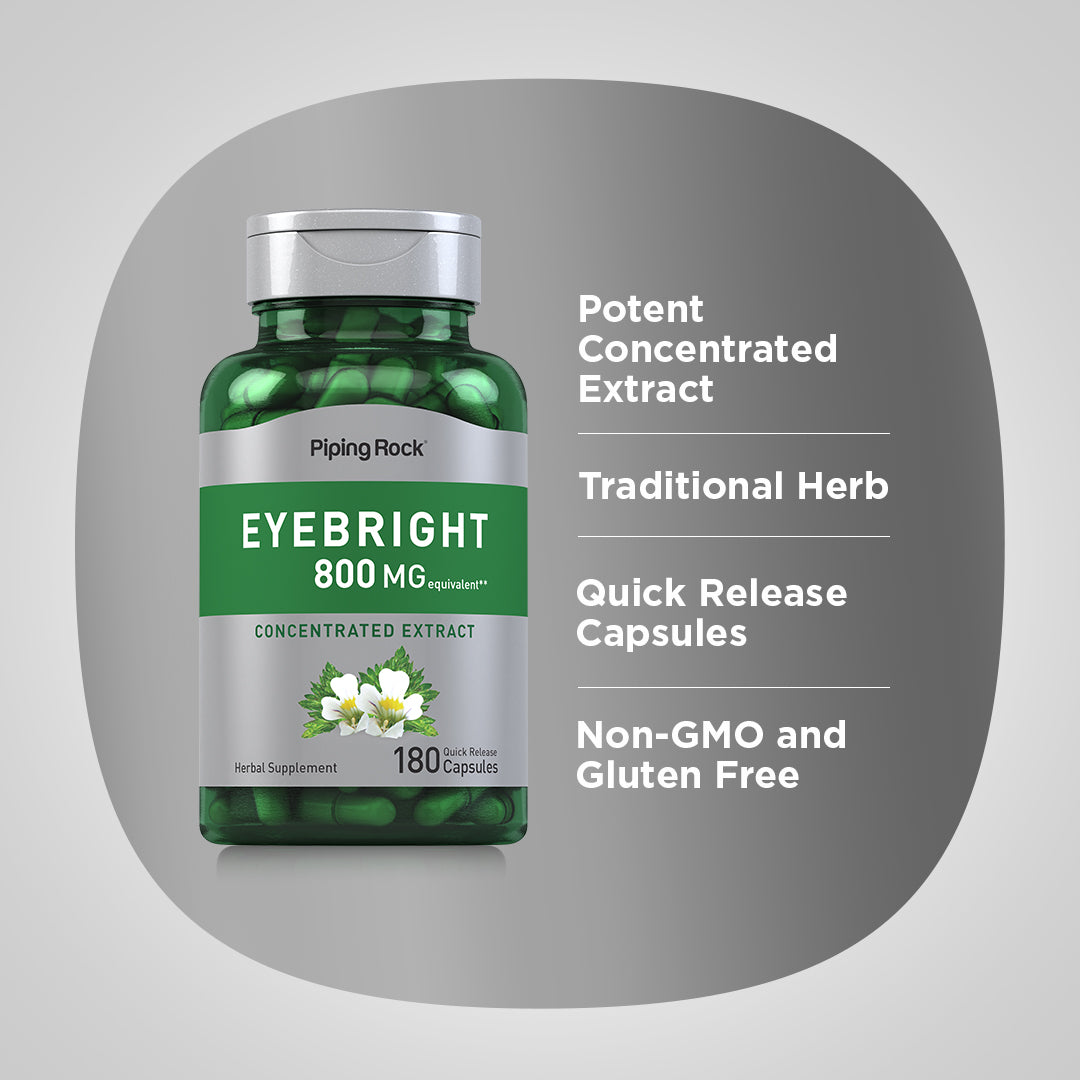 Eyebright, 800 mg, 180 Quick Release Capsules