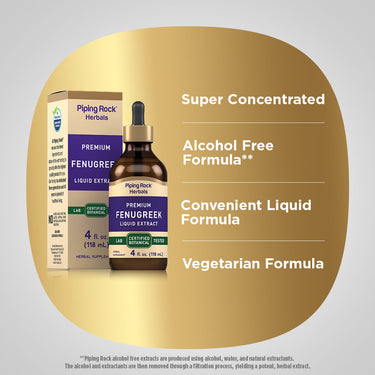 Fenugreek Liquid Extract Alcohol Free, 4 fl oz (118 mL) Dropper Bottle