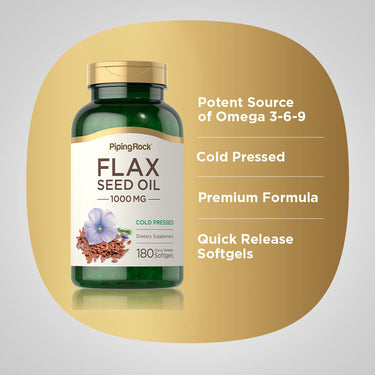Flaxseed Oil, 1000 mg, 180 Quick Release Softgels