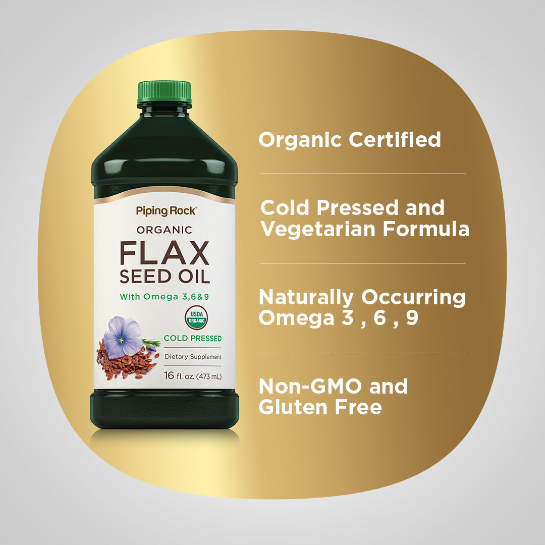 Flaxseed Oil (Organic), 16 fl oz (473 mL) Bottle