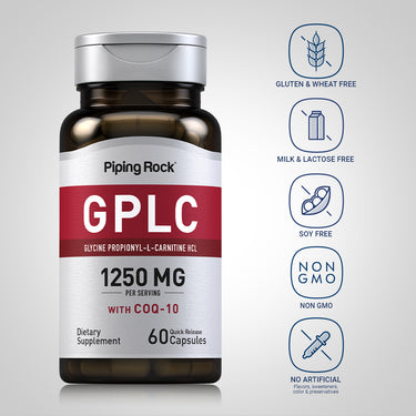 GPLC Glycine Propionyl-L-Carnitine HCl with CoQ10, 60 Quick Release Capsules