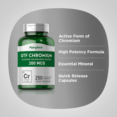 GTF Chromium, 200 mcg, 250 Quick Release Capsules