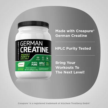 German Creatine Monohydrate (Creapure), 5000 mg (per serving), 2.2 lb (1000 g) Bottle