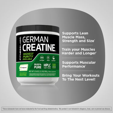 German Creatine Monohydrate (Creapure), 5000 mg (per serving), 1.1 lb (500 g) Bottle