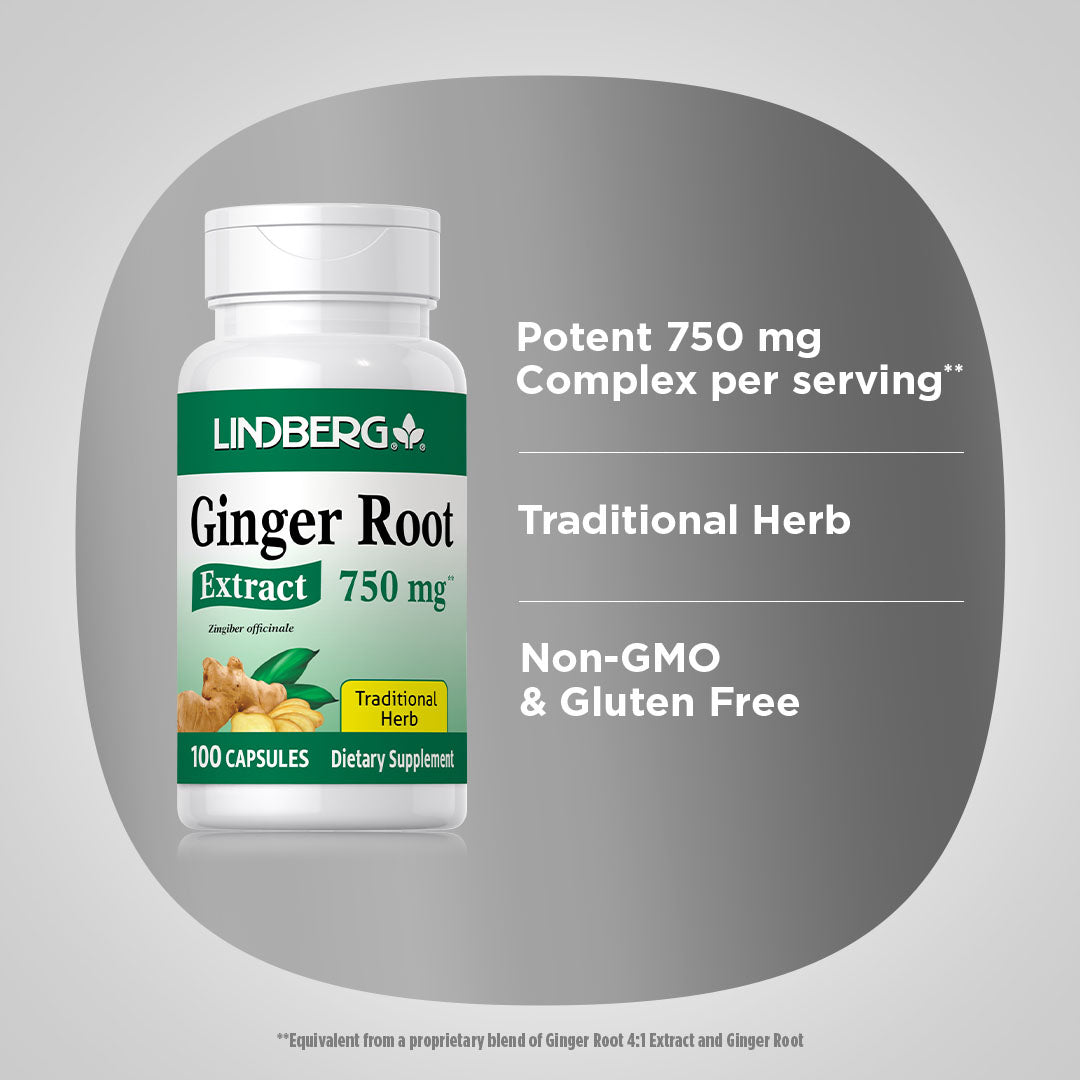Ginger Root Extract, 750 mg, 100 Capsules