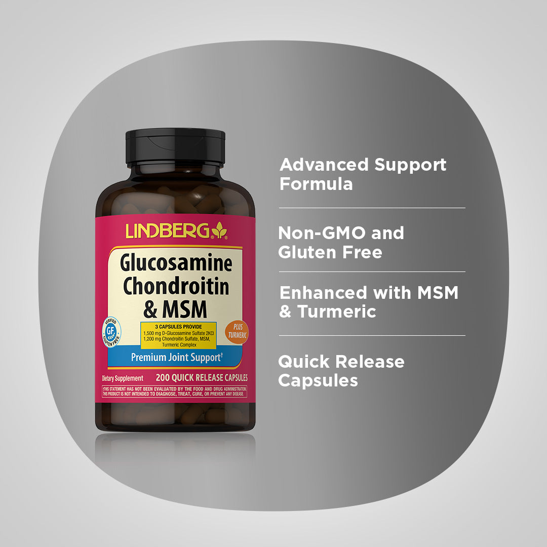 Glucosamine Chondroitin & MSM Plus Turmeric, 200 Quick Release Capsules