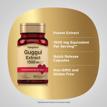 Guggul Extract, 1500 mg (per serving), 90 Quick Release Capsules