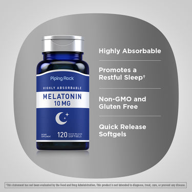 Highly Absorbable Melatonin, 10 mg, 120 Quick Release Softgels