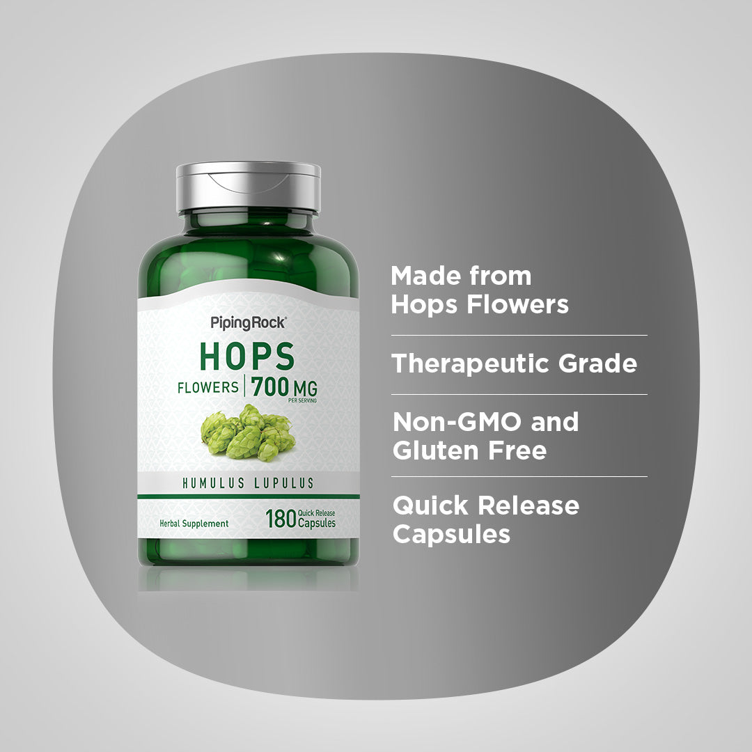 Hops, 700 mg (per serving), 180 Quick Release Capsules