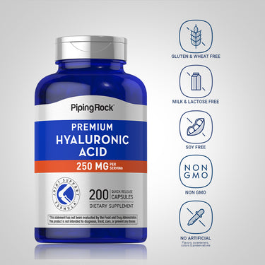 Hyaluronic Acid, 250 mg (per serving), 200 Quick Release Capsules