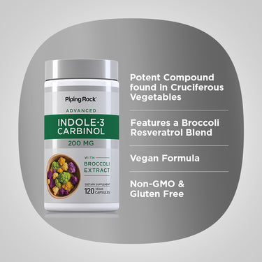 Indole-3-Carbinol with Resveratrol, 200 mg, 120 Vegan Capsules