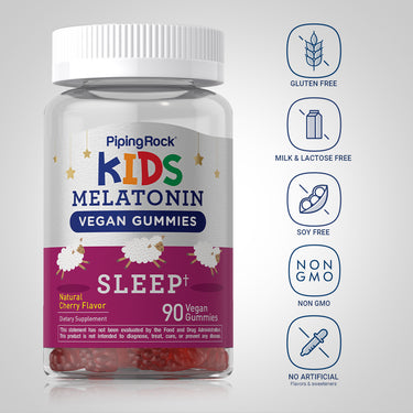 Kids Sleep Melatonin Gummies (Natural Cherry), 90 Vegan Gummies
