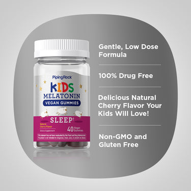 Kids Sleep Melatonin Gummies (Natural Cherry), 40 Vegan Gummies