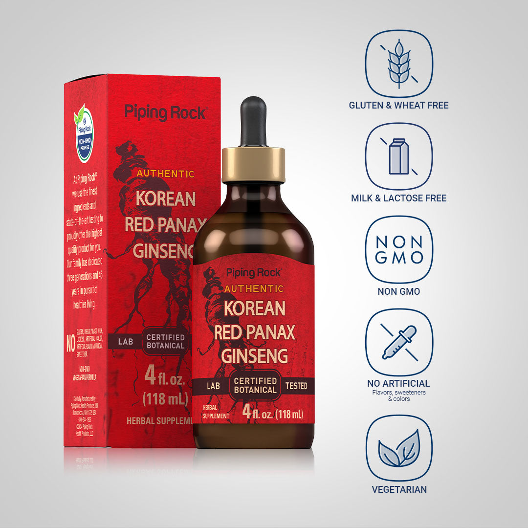 Korean Red Panax Ginseng Liquid Extract Alcohol Free, 4 fl oz (118 mL)