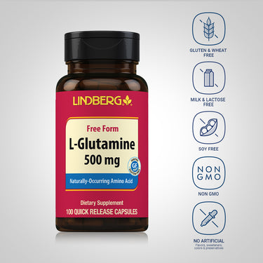 L-Glutamine, 500 mg, 100 Quick Release Capsules