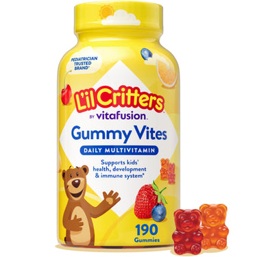 Lil' Critters Gummy Vites Daily Multivitamin, 190 Gummies, PEDIATRICIAN TRUSTED BRAND*, supports kids' health & immune system*.
